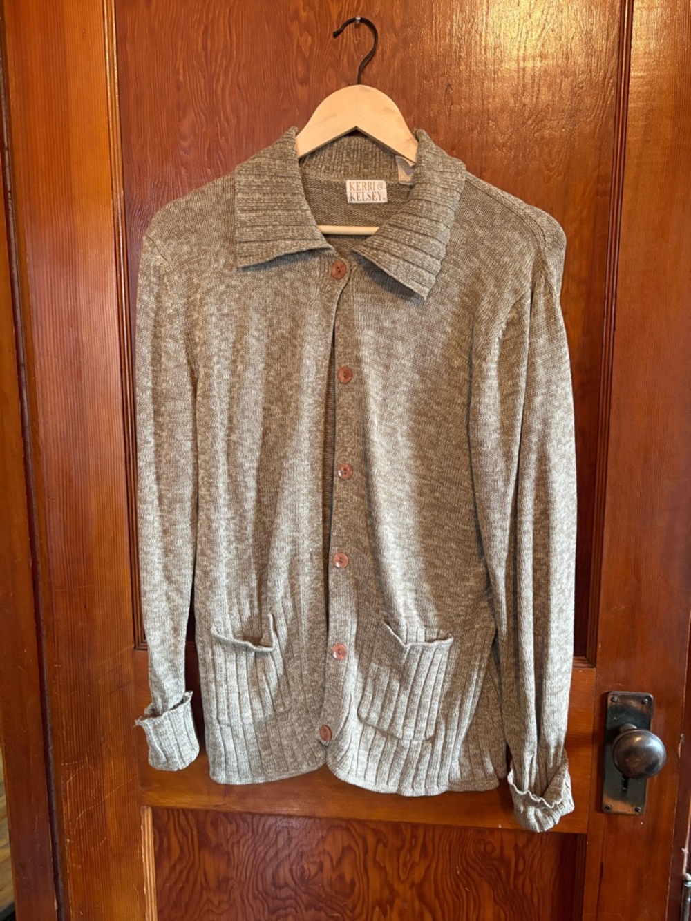 Women's tan Button-Up Knit Cardigan